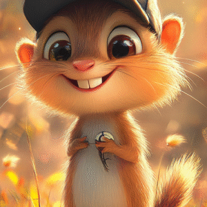 Ardilla feliz infantil