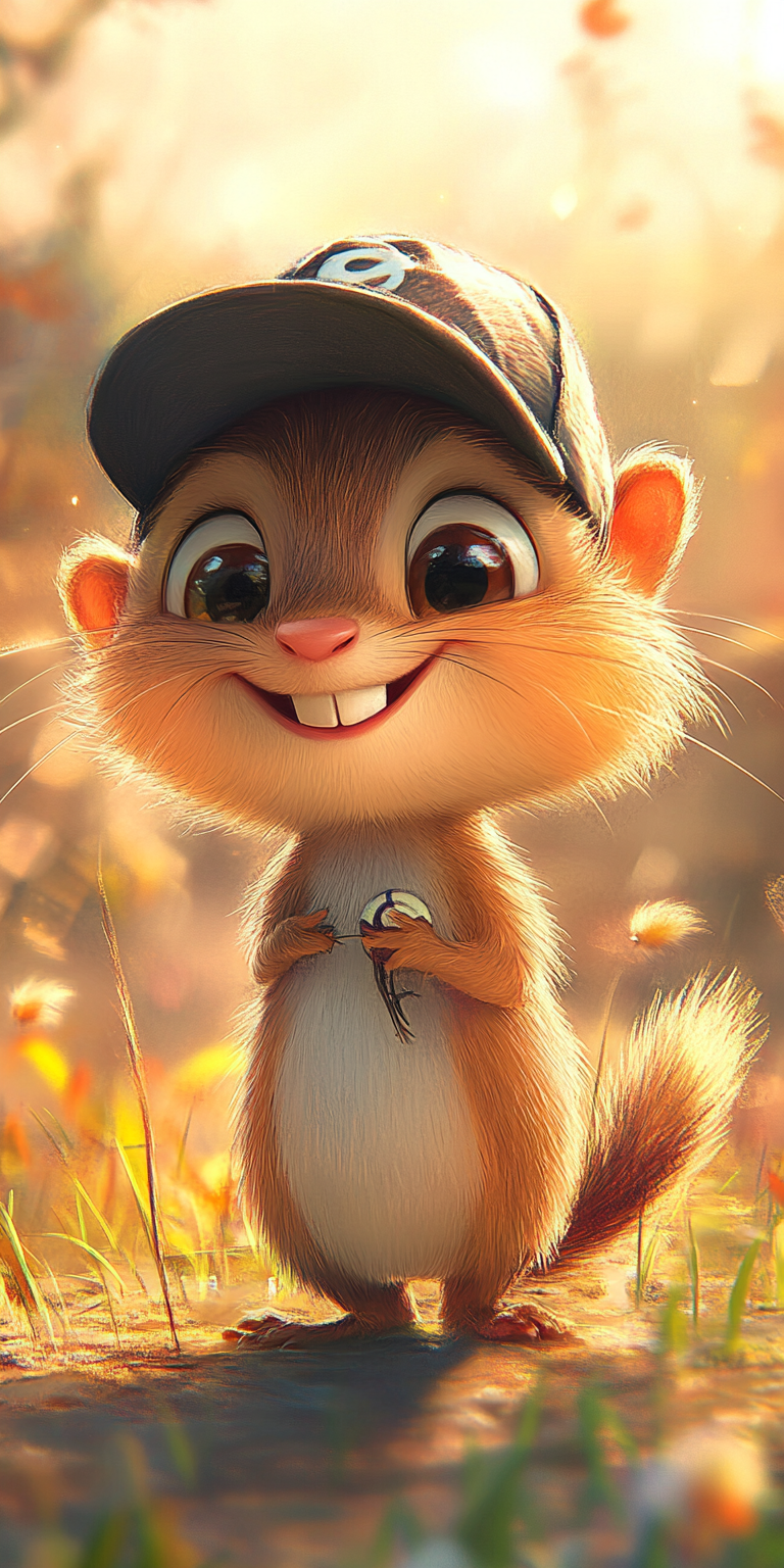 Ardilla feliz infantil
