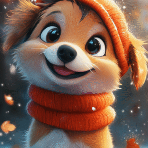 Perrito otoño infantil