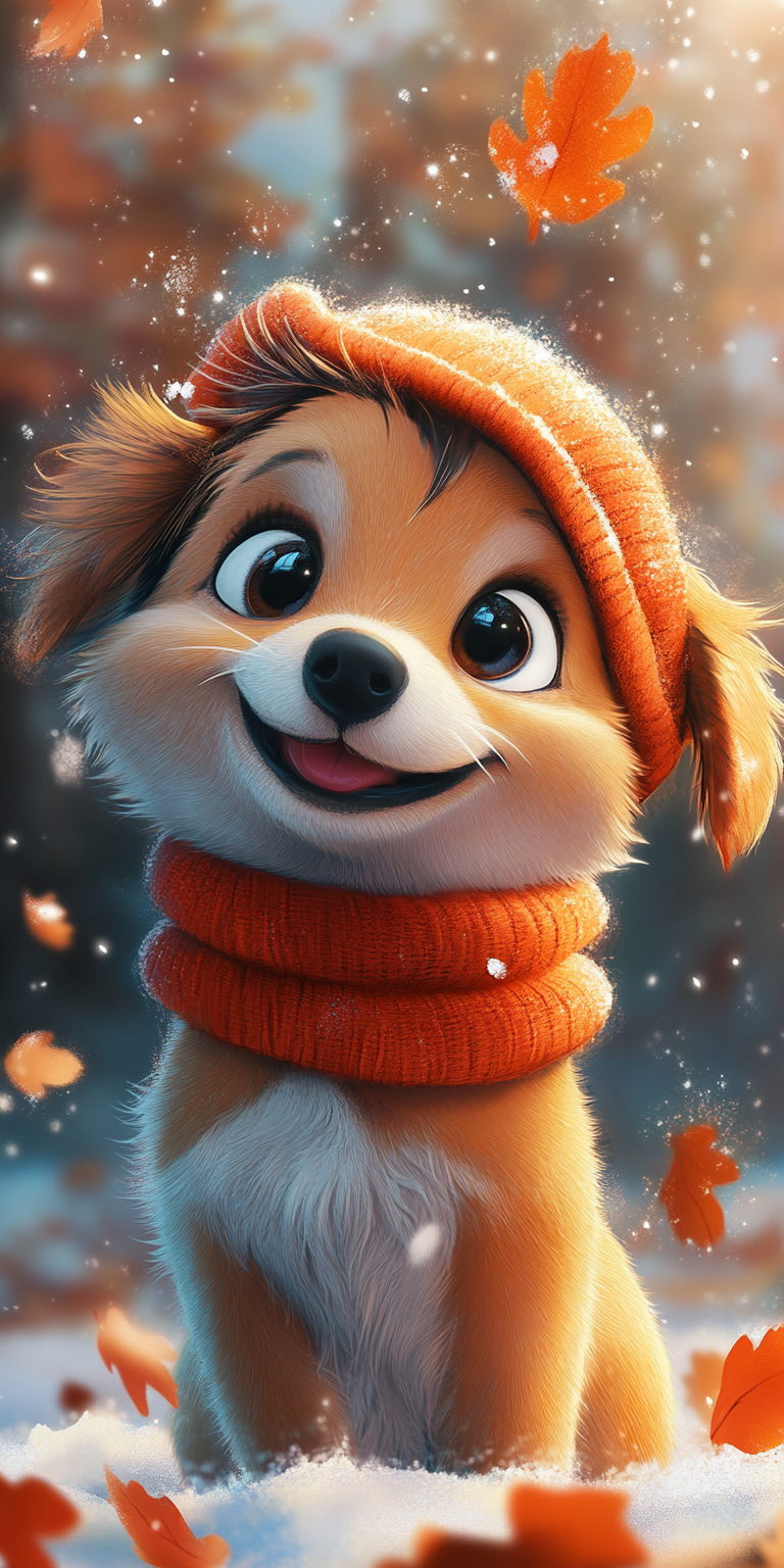 Perrito otoño infantil