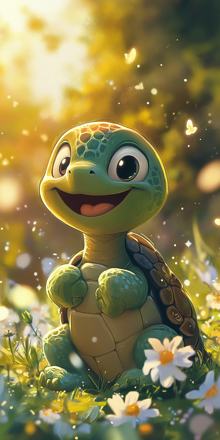 Tortuga sonriente infantil